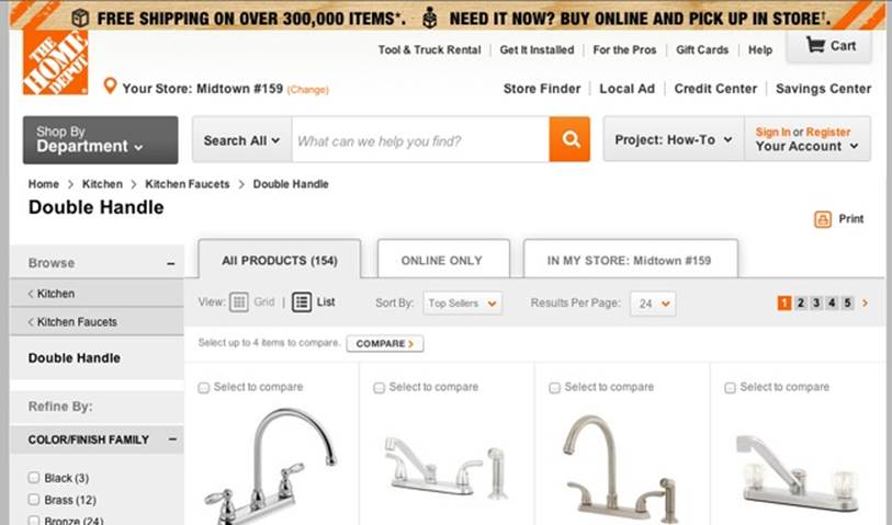 Home Depot’s attempts to give semantic structure to the overlap of online and in-store shopping