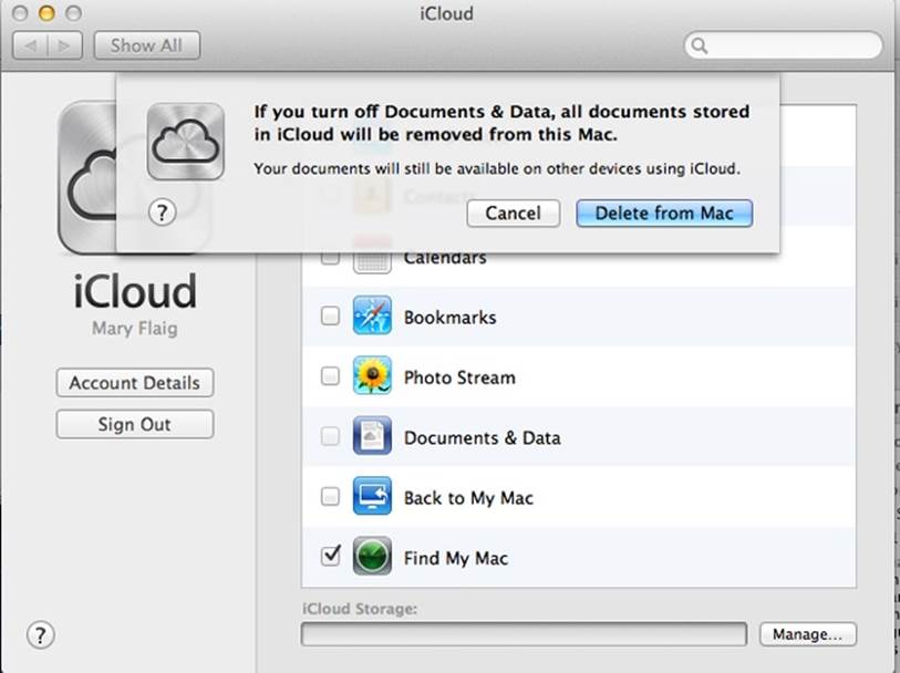 An ambiguous and not very helpful iCloud message box: iConfused