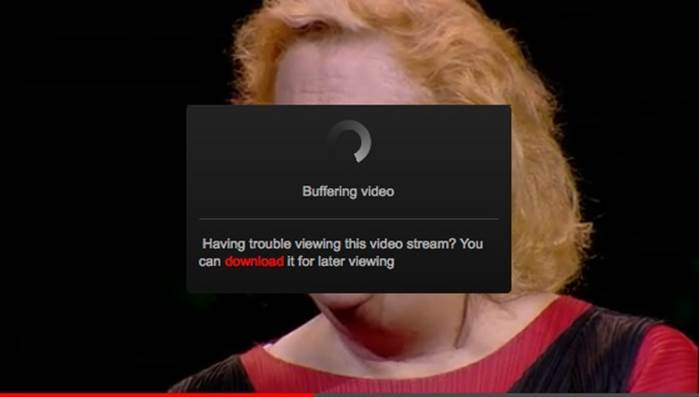 If a video has been buffering for too long, the TED site offers users the option to download it for later. (Courtesy Justin Dorfman and Little Big Details.)