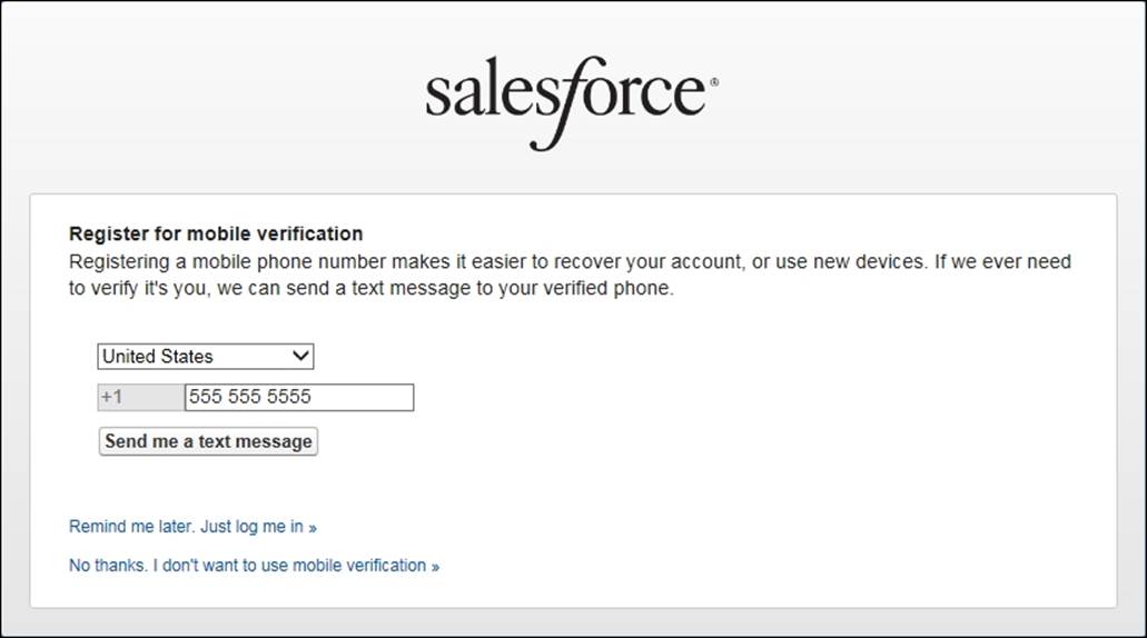 SMS text message verification code