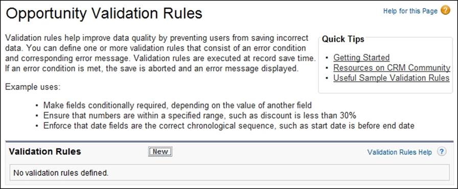 Data validation rules