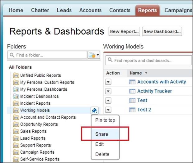 Enhanced sharing for reports and dashboards