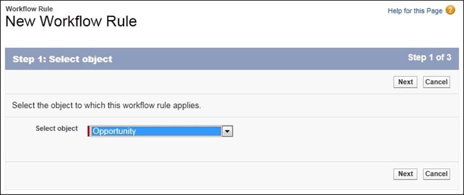 Configuring workflow rules
