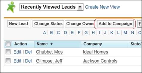 Using lead or contact list views