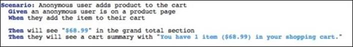 Describing shopping cart behavior