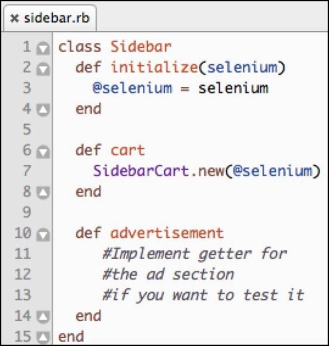 Implementing sidebar objects