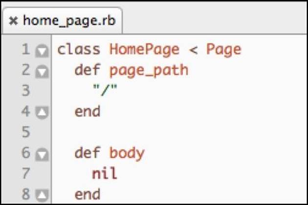 Implementing individual page classes