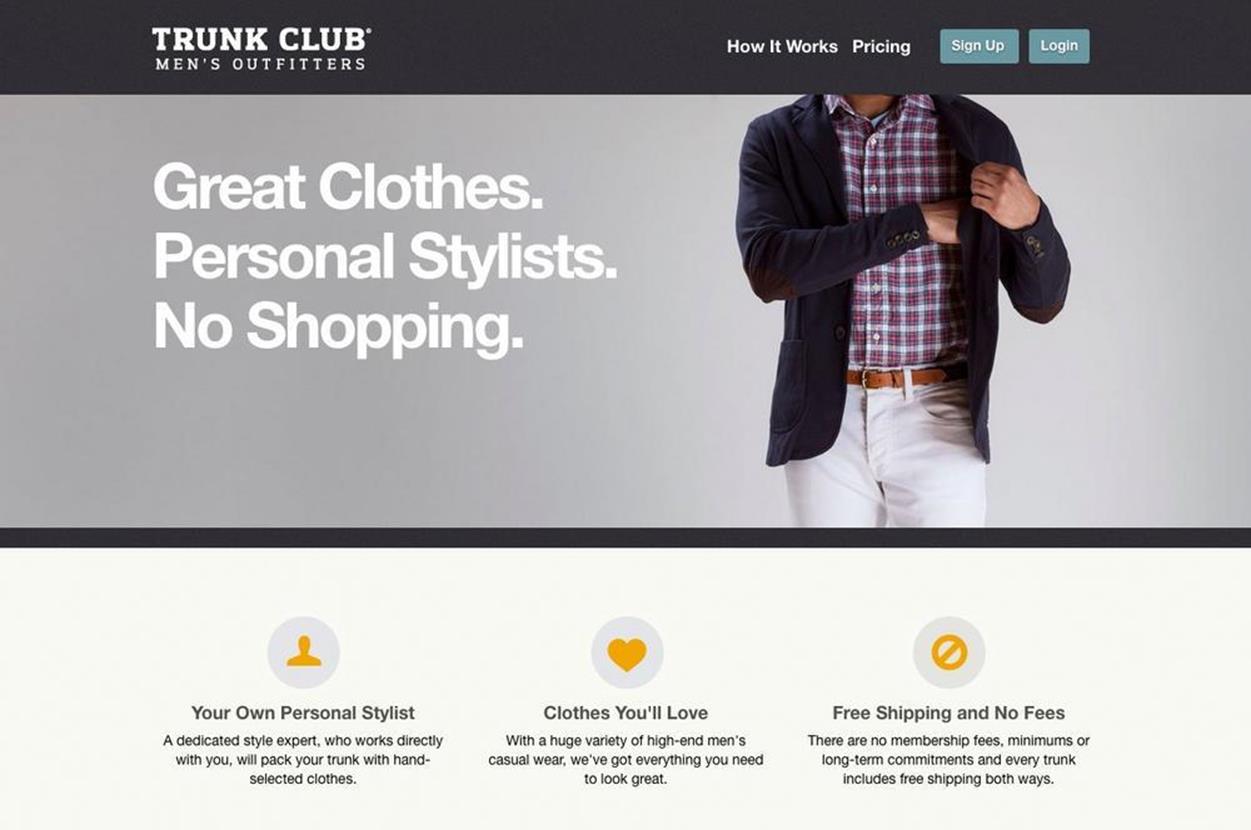Direct competitor’s website: Trunk Club