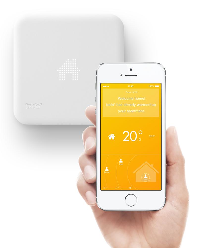 The Tado heating controller has limited on-device user interaction capabilities: users control the device through a smartphone app (image: Tado)