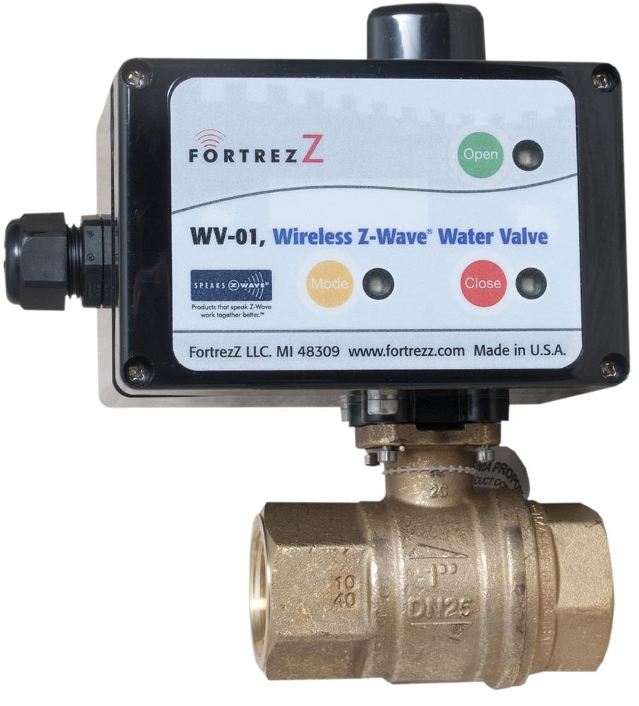 The Fortrezz water shutoff valve can be programmed and controlled remotely via a home automation app (image: Fortrezz)