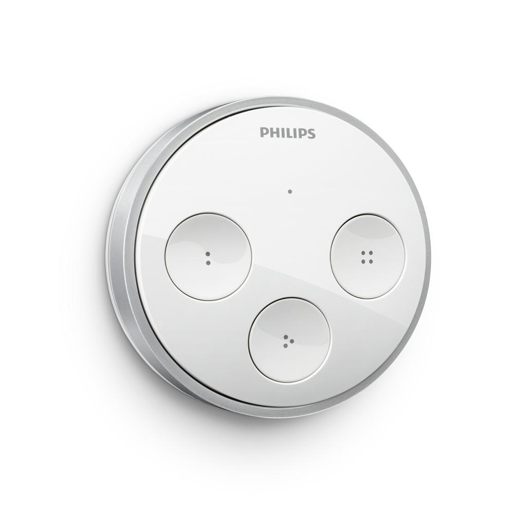The Philips Hue Tap light switch is powered by kinetic energy generated when the switch is pressed (image: Philips)