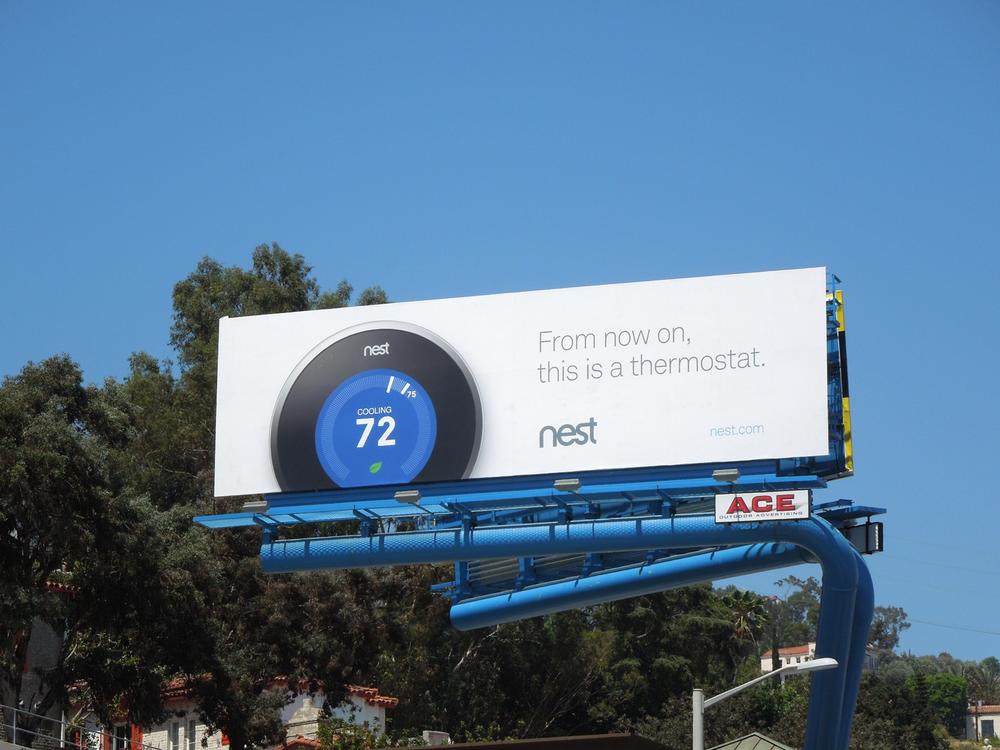 Nest advertising puts the device front and center (image: Jason Morgan)