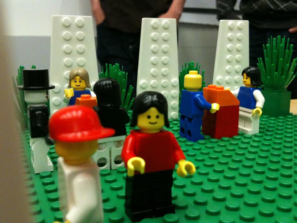 LEGOs help workshop participants imagine and act out telecom service scenarios (image: Andy Polaine)