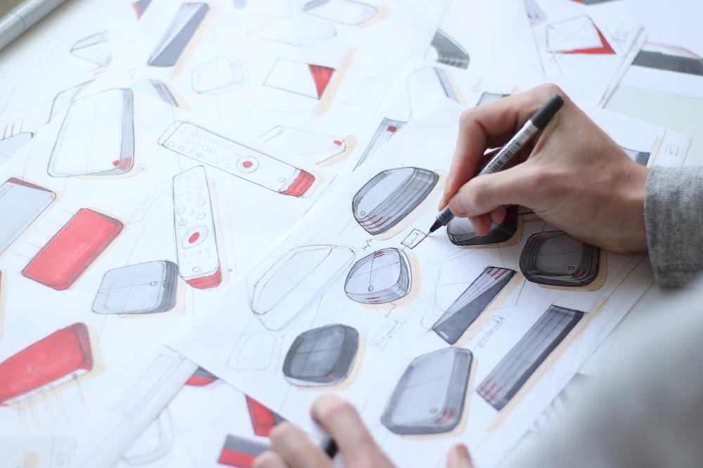 Sketches exploring individual concepts from multiple angles and with more time spent working out design details (image: Seymourpowell)