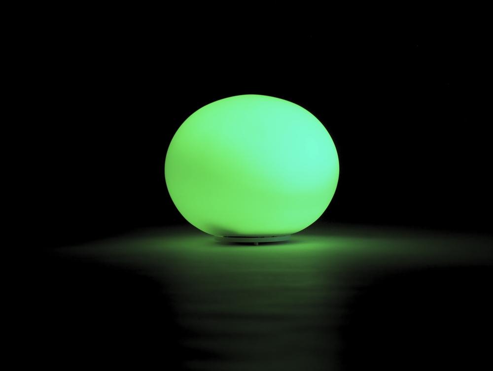 The Ambient Orb uses different colored light to display information—for example, current energy prices (image: Ambient Devices)