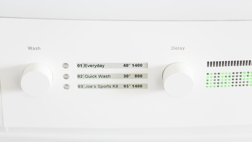 BERG’s Cloudwash prototype uses displays to dynamically label physical controls (image: BERG)