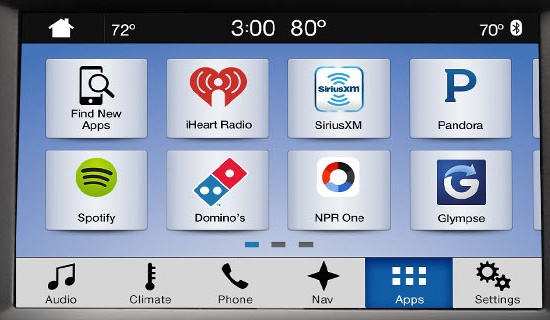 Ford SYNC3 interface for AppLink