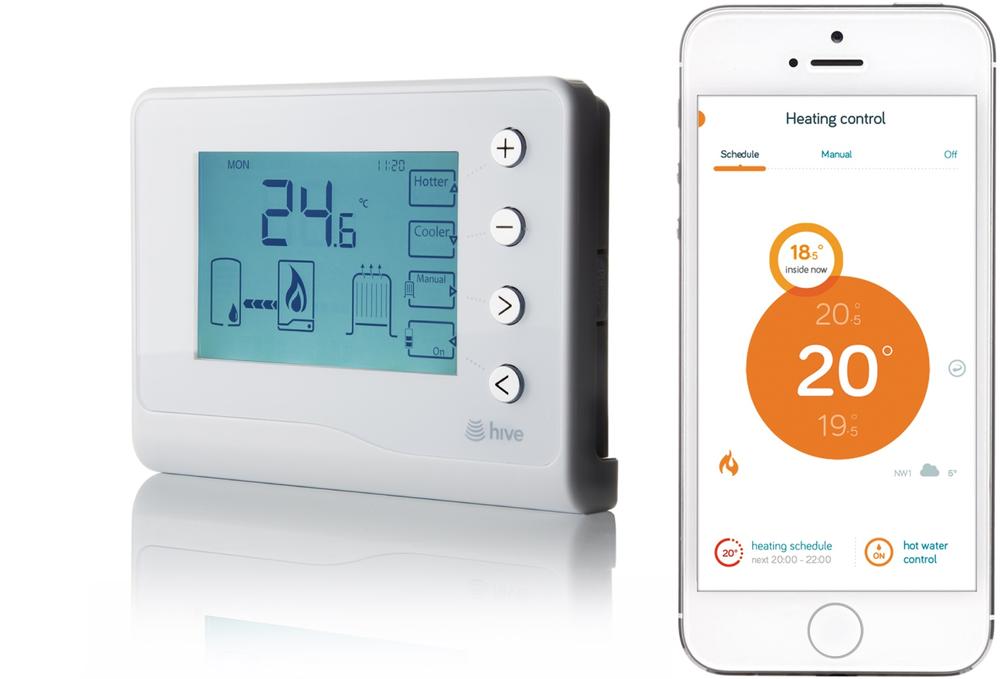 The Hive Active Thermostat heating controller and smartphone app (images: British Gas)