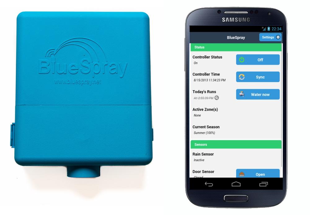 The Bluespray garden irrigation controller is entirely controlled by a smartphone app (image: Bluespray)