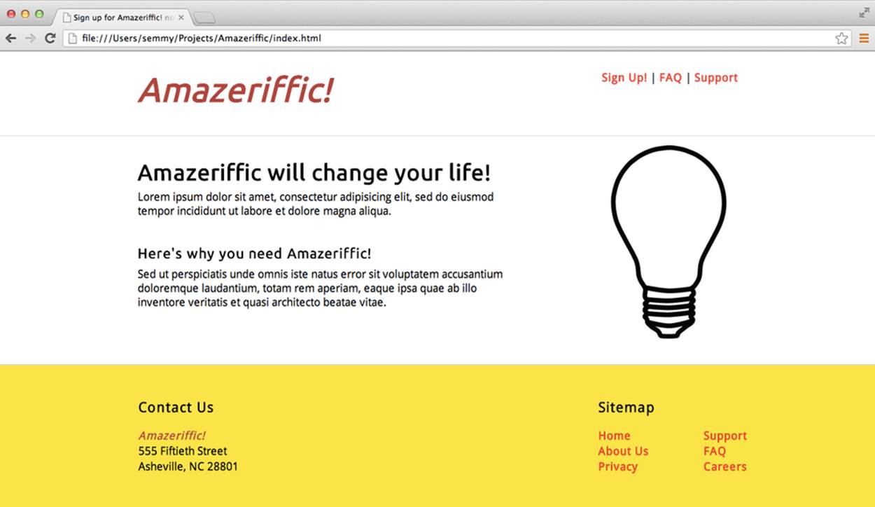 Amazeriffic in a 1250 by 650 browser window.