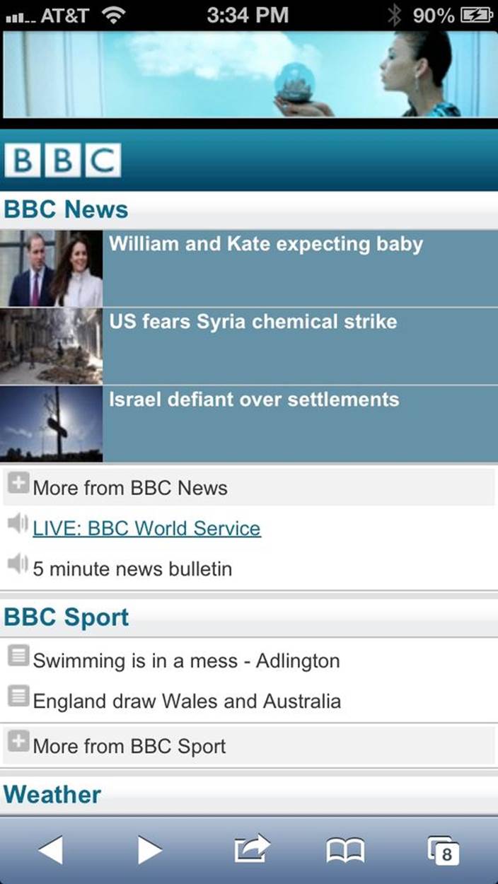The mobile version of bbc.com