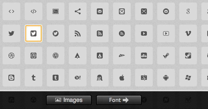 Generating Twitter icon font with IcoMoon