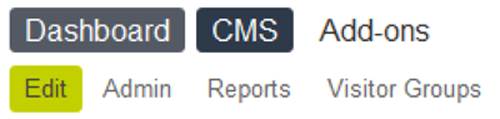 The CMS menu option clicked to expand its sub-navigation options.