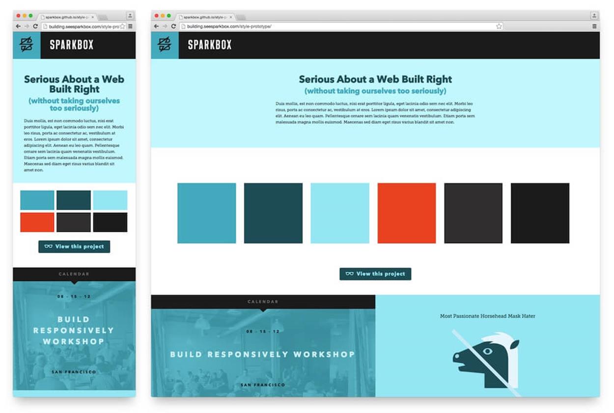 Style Prototype for the second Sparkbox site