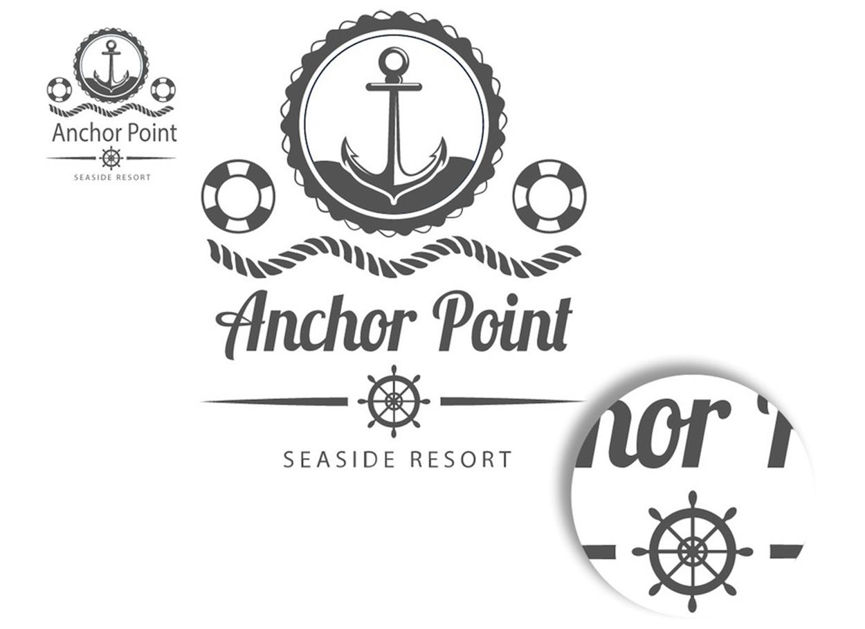 The nautical logo, when used in an SVG format, scales up while preserving the crispness of the image