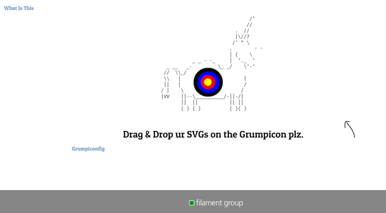 Screenshot of the Grumpicon web application