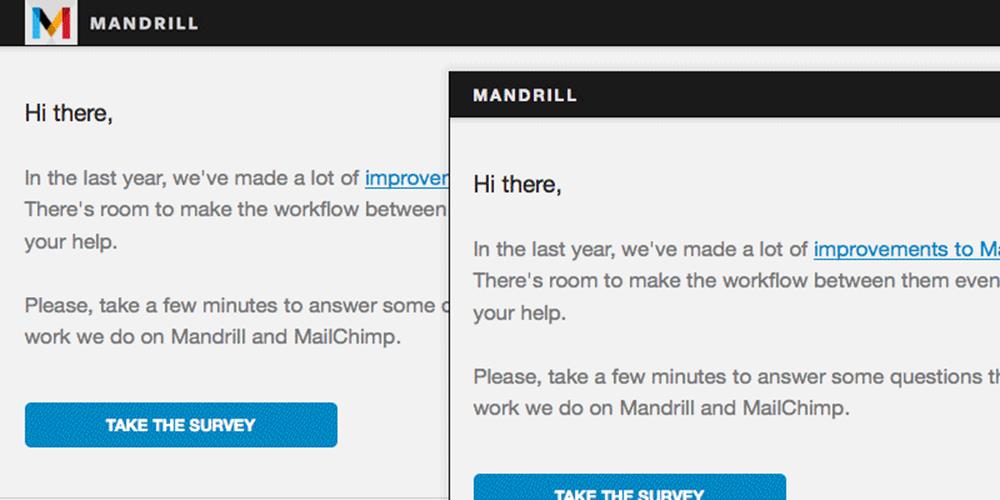 alt text styling means Mandrill’s image-based logo fails from Freight Sans to a similar Helvetica